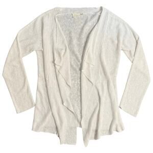 Eileen Fisher Sweater Linen Blend Open Knit Long Sleeve White Women's Medium